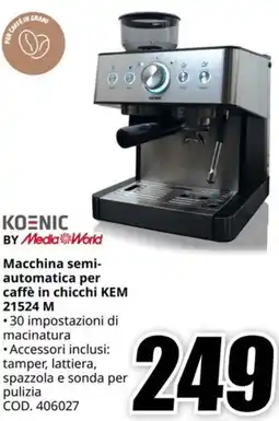 MediaWorld KOENIC BY Media World Macchina semi- automatica per caffè in chicchi KEM 21524 M offerta