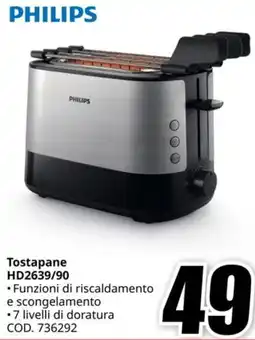 MediaWorld PHILIPS Tostapane HD2639/90 offerta