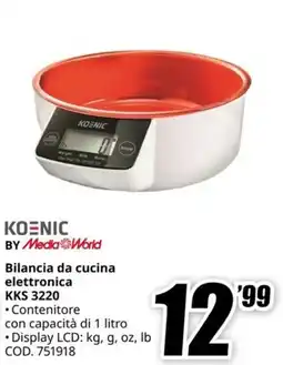 MediaWorld KOENIC BY MediaWorld Bilancia da cucina elettronica KKS 3220 offerta