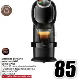 MediaWorld NESCAFE Macchina per caffè in capsule NDG Genio S Plus offerta