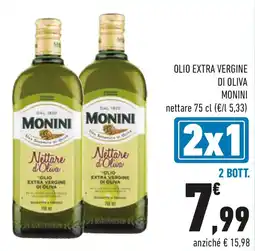 Conad Olio extra vergine di oliva MONINI offerta