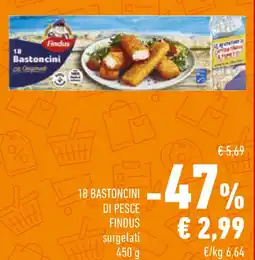 Conad 18 bastoncini di pesce FINDUS surgelati offerta
