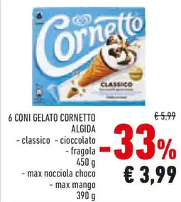 Conad 6 coni gelato cornetto ALGIDA offerta
