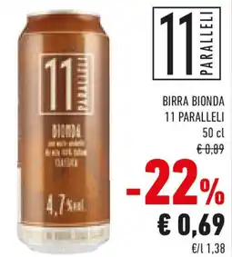Conad Birra bionda 11 PARALLELI offerta