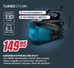 Trony Rowenta GENERATORE DI VAPORE MOD. MOD. VR8317 offerta