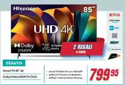 Trony Hisense Smart TV 85" 4K 85A69N offerta