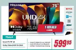 Trony Hisense Smart TV 75" 4K 75A69 offerta