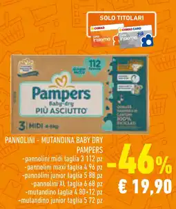 Conad Pannolini – mutandina baby dry PAMPERS offerta