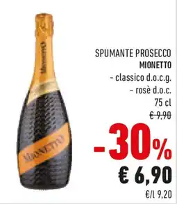 Conad Spumante prosecco MIONETTO offerta