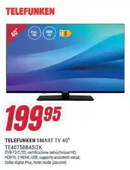 Trony TELEFUNKEN SMART TV 40" TE40750B45I2K offerta