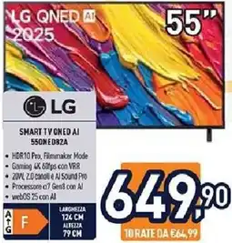 Unieuro LG SMART TV QNED AI 550NED82A offerta
