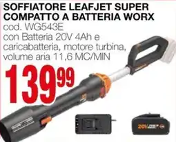 Mondo Brico Soffiatore leafjet super compatto a batteria WORX offerta