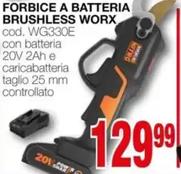 Mondo Brico Forbice a batteria brushless WORX offerta