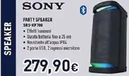 Unieuro SONY PARTY SPEAKER SRS-XP700 offerta