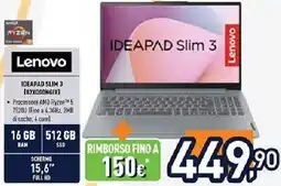 Unieuro Lenovo IDEAPAD SLIM 3 (82X000NGIX) offerta