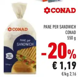 Conad Pane per sandwich CONAD offerta