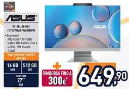 Unieuro ASUS PC ALL IN-ONE F3702WFAK-W2A002W offerta