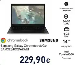 Unieuro Samsung Galaxy Chromebook Go SAMXE340XDAKA1IT offerta
