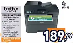 Unieuro brother STAMPANTE MULTIFUNZIONE LASER MONOCROMATICA MFCL2827DW offerta