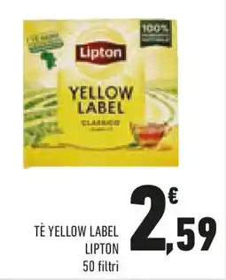 Conad Tè yellow label LIPTON offerta