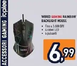 Unieuro WIRED GAMING RAINBOW BACKLIGHT MOUSE offerta