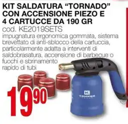 Mondo Brico Kit saldatura “tornado” con accensione piezo e 4 cartucce da offerta