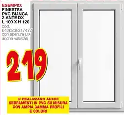 Mondo Brico FINESTRA PVC BIANCA 2 ANTE DX L 100 X H 120 offerta