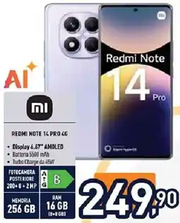 Unieuro REDMI NOTE 14 PRO 4G offerta