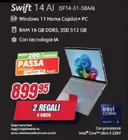 Trony Acer Swift 14 Al (SF14-51-58AA) offerta