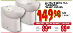 Mondo Brico Sanitari serie mia, filo muro, bianco lucido offerta
