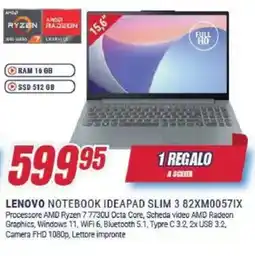 Trony LENOVO NOTEBOOK IDEAPAD SLIM 3 82XM0057IX offerta