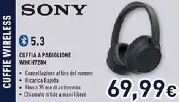 Unieuro SONY CUFFIA A PADIGLIONE WHC H720N offerta