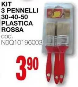 Mondo Brico Kit 3 pennelli 30-40-50 plastica rossa offerta