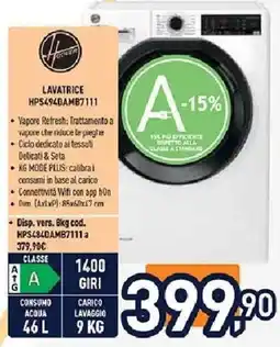 Unieuro LAVATRICE HPS494DAMB7111 offerta