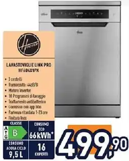 Unieuro HOOVER LAVASTOVIGLIE LINK PRO HF68451PX offerta
