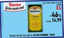 Conad Olio extravergine di oliva MONINI offerta