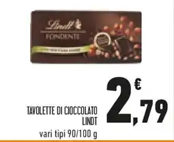 Conad Tavolette di cioccolato LINDT offerta