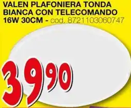 Mondo Brico Valen plafoniera tonda bianca con telecomando 16W 30CM offerta
