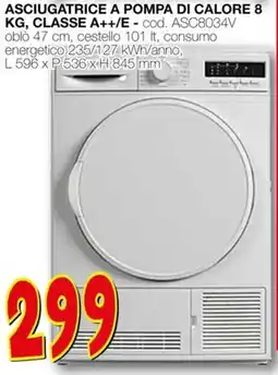 Mondo Brico Asciugatrice a pompa di calore classe A++/E- offerta