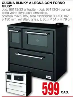 Mondo Brico Riscaldamento e accessori cucina blinky a legna con forno GIUSY offerta