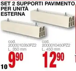 Mondo Brico Set 2 supporti pavimento, coppia staffe clima per unità esterna offerta