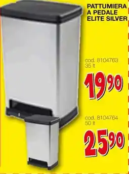 Mondo Brico Pattumiera a pedale elite silver offerta