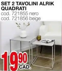 Mondo Brico Set 2 tavolini alrik quadrati offerta