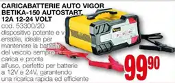 Mondo Brico Caricabatterie auto vigor betika-150 autostart 12A 12-24 VOLT offerta