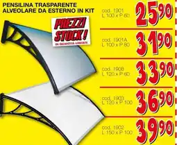 Mondo Brico Pensilina trasparente alveolare da esterno in kit offerta