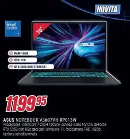 Trony ASUS NOTEBOOK V3607VH-RP013W offerta
