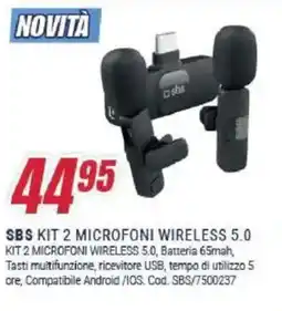 Trony Sbs kit 2 microfoni wireless 5.0 offerta