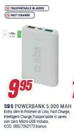 Trony SBS powerbank 5.000 MAH offerta