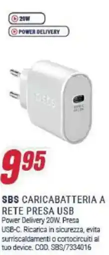 Trony SBS caricabatteria a rete presa USB offerta