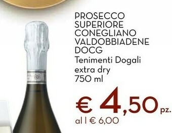 Conad Superstore Conegliano valdobbiadene prosecco superiore docg extra dry 750 g(ml) offerta